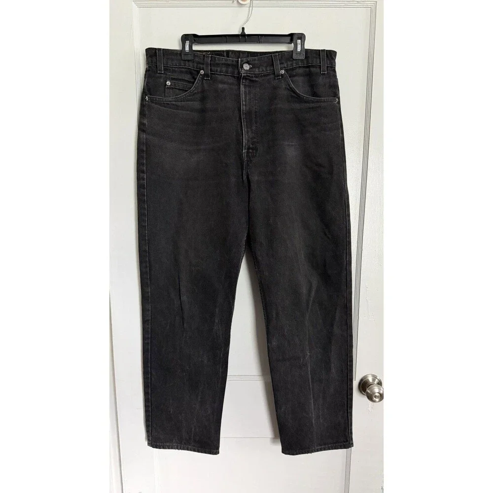 Levi's 550 Men's Black Dark Wash Denim Jeans Relaxed Fit Straight USA Made